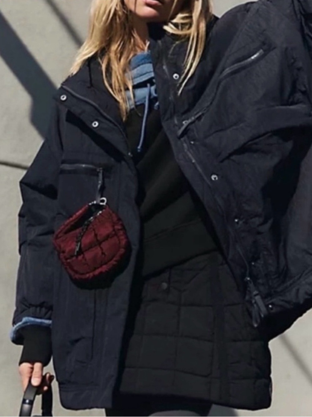 FP Movement by Free People Black Billie Boxy Lightweight Insulated Puffer Coat